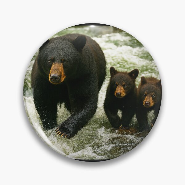 Item preview, River Crossing - Momma Bear and Cubs designed and sold by NaturePrints.