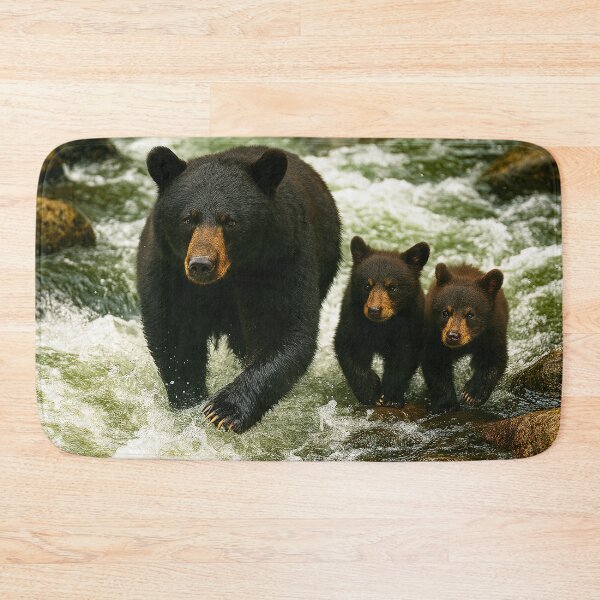 Item preview, River Crossing - Momma Bear and Cubs designed and sold by NaturePrints.