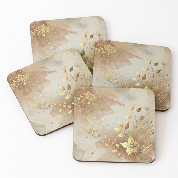 Item preview, Golden Serenade in Fawn Mist Abtract Art Collection  designed and sold by Dream Bloom Gallery.