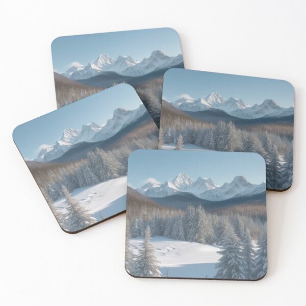 Item preview, Majestic Snowy Mountain Peaks and Pine Forest Winter Scene designed and sold by Uniquely Yours.