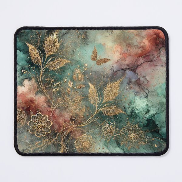 Item preview, Celestial Garden in Verdigris Bloom Abstract Art Collection designed and sold by Dream Bloom Gallery.