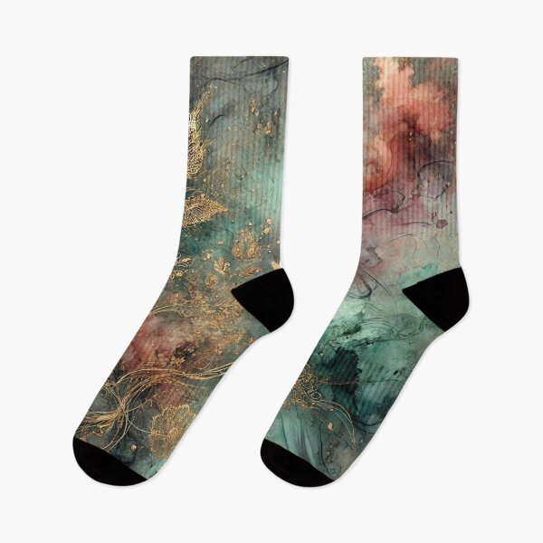 Item preview, Celestial Garden in Verdigris Bloom Abstract Art Collection designed and sold by Dream Bloom Gallery.