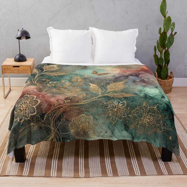 Item preview, Celestial Garden in Verdigris Bloom Abstract Art Collection designed and sold by Dream Bloom Gallery.