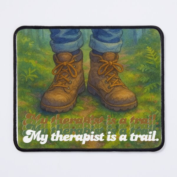 Item preview, My Therapist Is a Trail – Hiking Boots Watercolor Sticker designed and sold by SunbakedAZ.