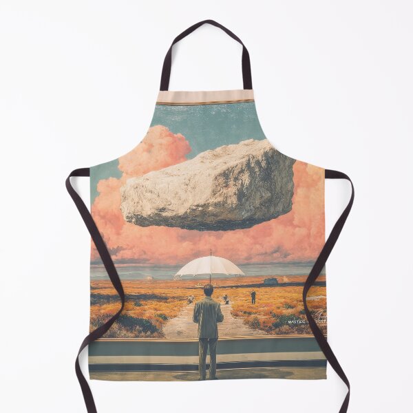 Item preview, Master of Destiny – Surreal Minimalist Art Print | Floating Rock & Umbrella Figure Illustration designed and sold by artHAPPEAK.