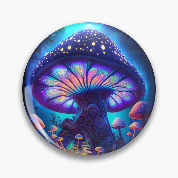 Item preview, Psychedelic MUSHROOM Black Light Art  designed and sold by CleverCulture.