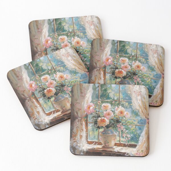 Item preview, Romantic Floral Window with Morning Light designed and sold by AITuneSphere.