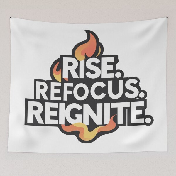 Item preview, Rise. Refocus. Reignite. – Bold Minimalist Motivational Quote Design designed and sold by Irene Catchmind.