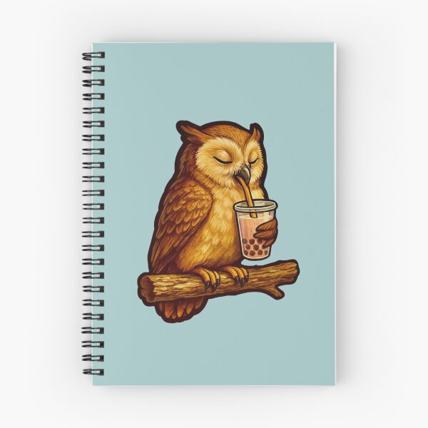 Item preview, Owl Drinking Boba Tea designed and sold by Myra365Art.