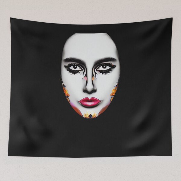 Item preview, Floral Glam Mask – Surreal Beauty in Contrast designed and sold by Imprintmarket.