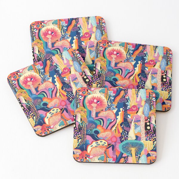Item preview, Abstract Alien Mushrooms Retro 70s Psychedelics Goblincore Style Pattern designed and sold by SecretDicer.