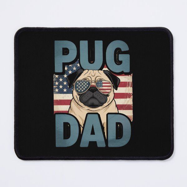 Item preview, Pug Dad Dog Fathers Day Patriotic pug Dad Dog USA Flag designed and sold by BakeryDozen.