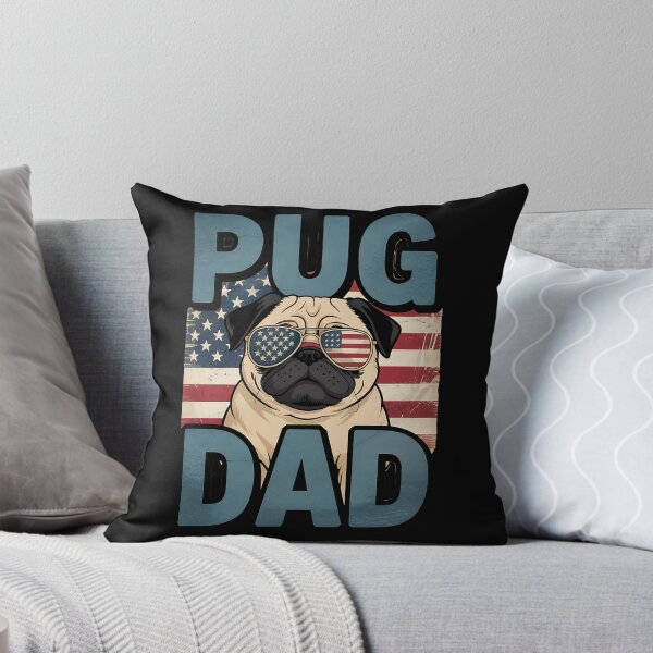 Item preview, Pug Dad Dog Fathers Day Patriotic pug Dad Dog USA Flag designed and sold by BakeryDozen.