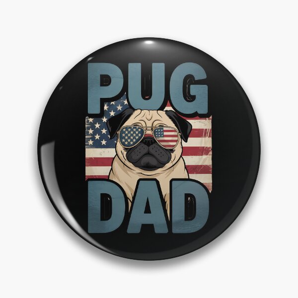 Item preview, Pug Dad Dog Fathers Day Patriotic pug Dad Dog USA Flag designed and sold by BakeryDozen.