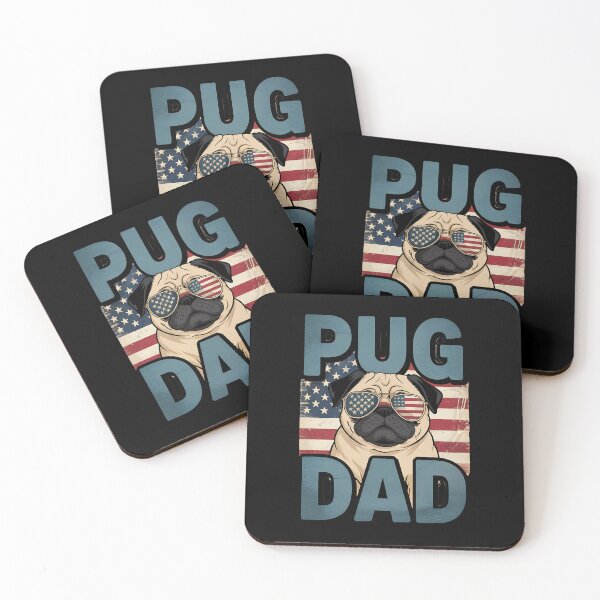 Item preview, Pug Dad Dog Fathers Day Patriotic pug Dad Dog USA Flag designed and sold by BakeryDozen.