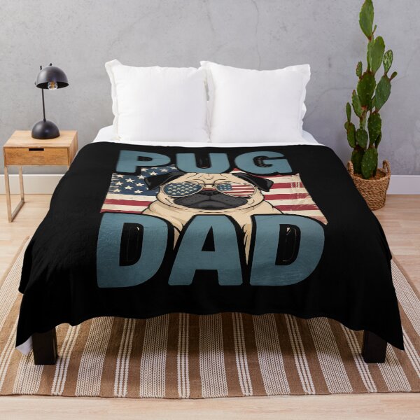 Item preview, Pug Dad Dog Fathers Day Patriotic pug Dad Dog USA Flag designed and sold by BakeryDozen.