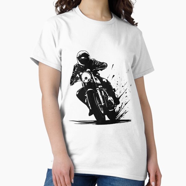 Item preview, Motociclista en movimiento | Arte de motociclista en blanco y negro designed and sold by inkoutninja.