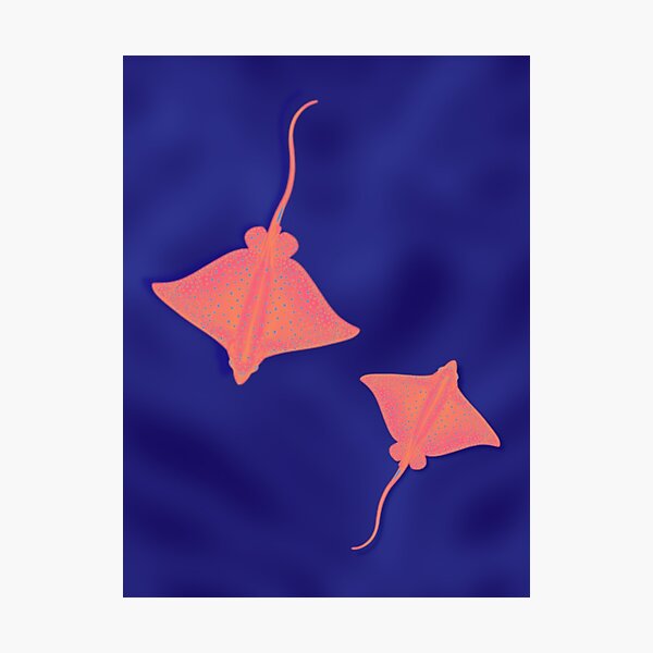 Item preview, Spotted Eagle Ray Pink Heat Wave Print designed and sold by NatsPrintCorner.