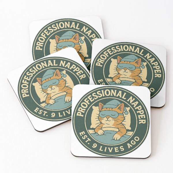 Item preview, Professional Napper – Funny Retro Sleeping Cat Design (Est. 9 Lives Ago) designed and sold by Domci.