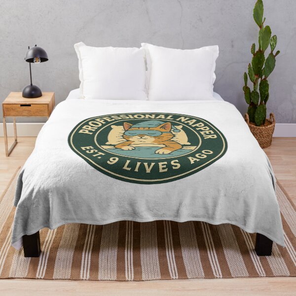Item preview, Professional Napper – Funny Retro Sleeping Cat Design (Est. 9 Lives Ago) designed and sold by Domci.