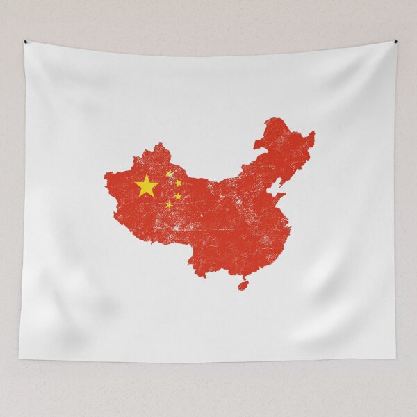 Item preview, China Flag Map tshirt distressed vintage designed and sold by farhanhafeez.