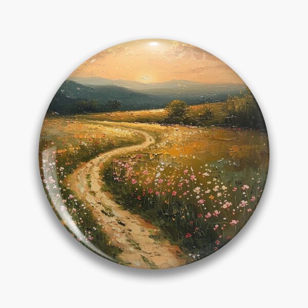Item preview, Sunset Path through Wildflower Meadow designed and sold by AITuneSphere.