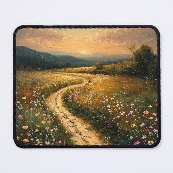 Item preview, Sunset Path through Wildflower Meadow designed and sold by AITuneSphere.
