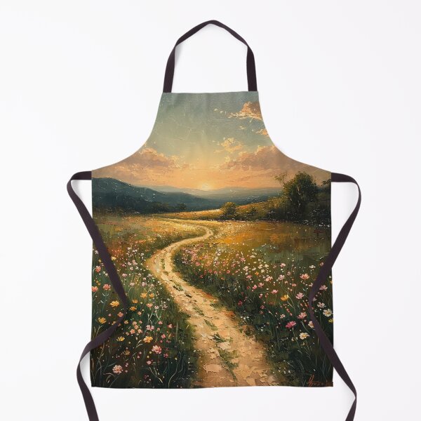 Item preview, Sunset Path through Wildflower Meadow designed and sold by AITuneSphere.