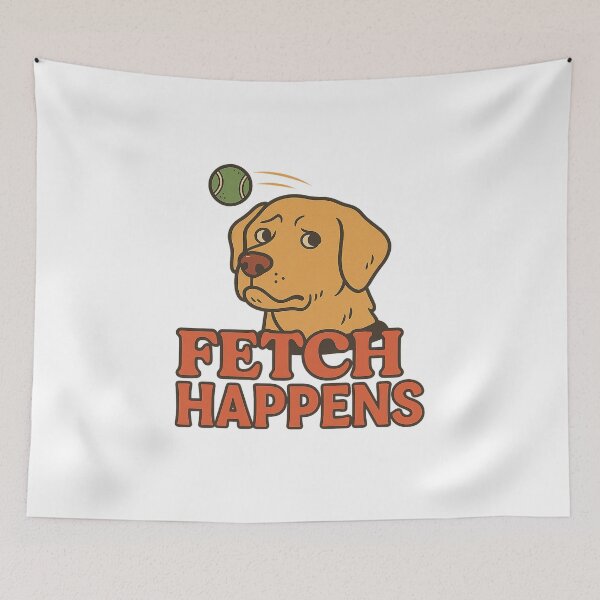 Item preview, Fetch Happens – Funny Retro Dog Design with Tennis Ball Twist designed and sold by Domci.