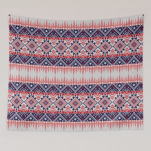 Item preview, Patriotic Geometric Fabric Pattern with Stars and Diamonds designed and sold by DesignByNui.
