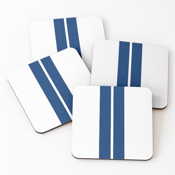 Item preview, Dual Racing Stripes - Small Gap (Guardsman Blue on White) designed and sold by Racing Stripes Only.