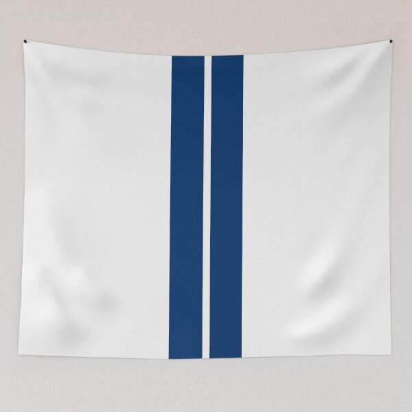 Item preview, Dual Racing Stripes - Small Gap (Guardsman Blue on White) designed and sold by Racing Stripes Only.