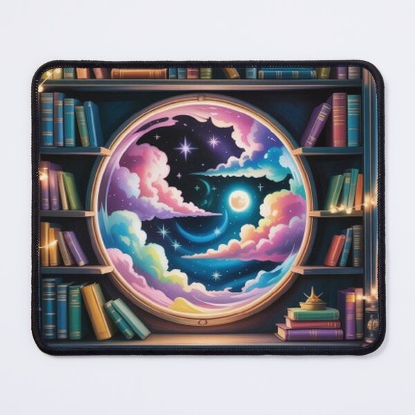 Item preview, Dreamcore Bookshelf Portal • Magical Night Library Art • Cottagecore Fantasy Decor designed and sold by EverMuse_0_0.