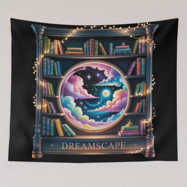 Item preview, Dreamcore Bookshelf Portal • Magical Night Library Art • Cottagecore Fantasy Decor designed and sold by EverMuse_0_0.
