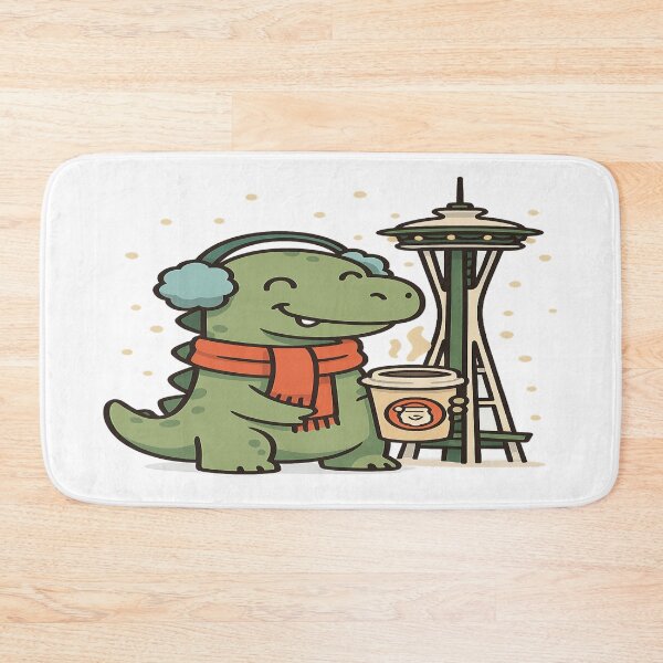 Item preview, Seattle Merry Christmas Dinosaur – Funny Dino with Christmas Lights for Dinosaur Lovers designed and sold by Globalcitytees.