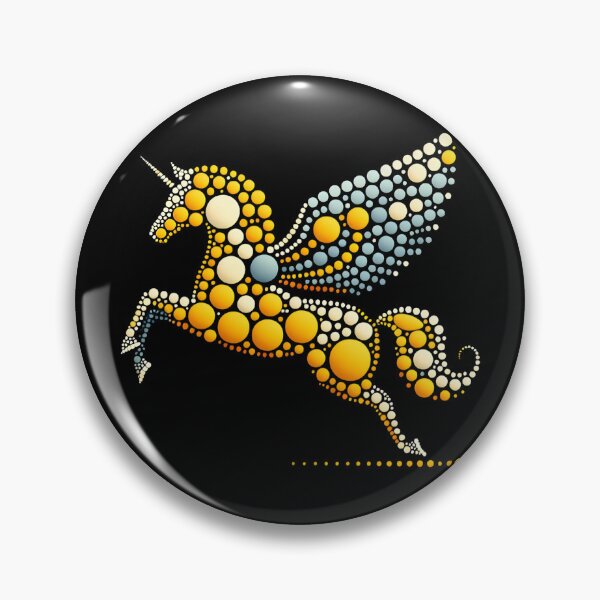 Item preview, Majestic Winged Unicorn in Modern Pointillism Dot Design designed and sold by NSB-Design.