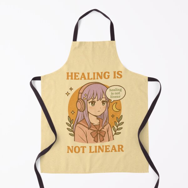 Item preview, Healing Is Not Linear | Anime Girl Mental Health Quote Aesthetic Design designed and sold by Digicraftsno1.