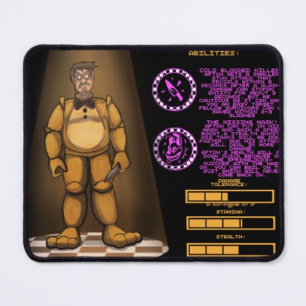 Item preview, William Afton Foxy.exe Character Survivor Sheet designed and sold by henwardhyckle.