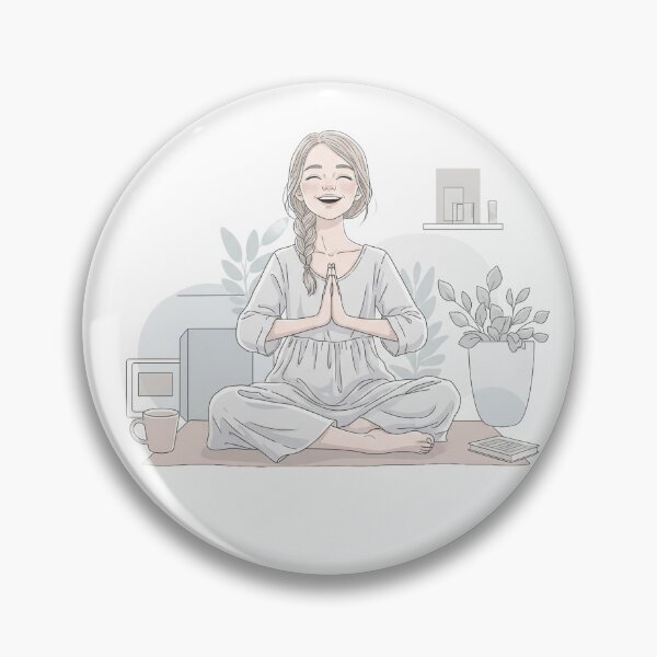 Item preview, Happy girl in lotus position  designed and sold by DropRomance.
