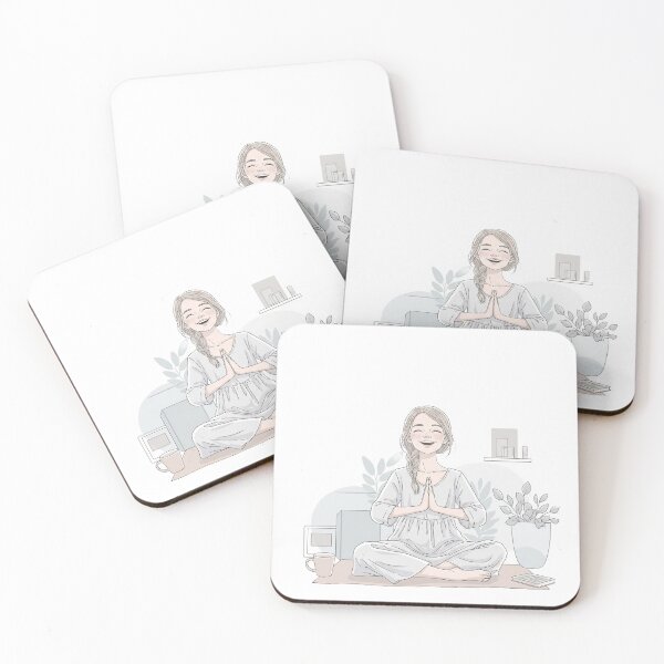 Item preview, Happy girl in lotus position  designed and sold by DropRomance.