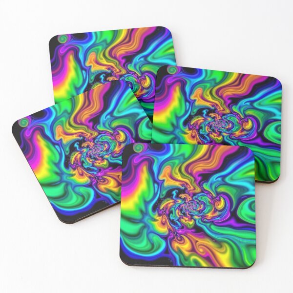 Item preview, Trippy Spiral Fractal Art with Bright Neon Colors designed and sold by HLPsychDesigns.