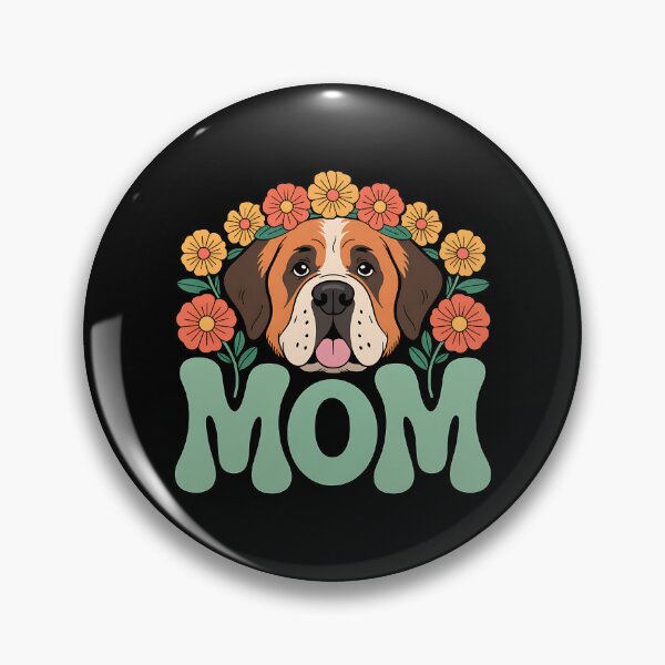 Item preview, Retro Flower Saint Bernard Mom Grandma Mother's Day designed and sold by BakeryDozen.
