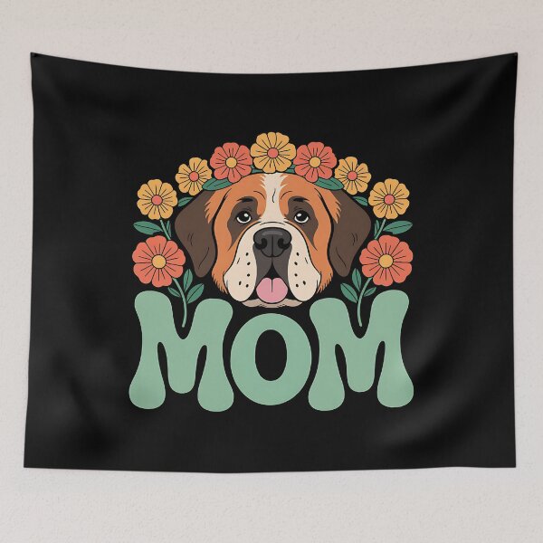 Item preview, Retro Flower Saint Bernard Mom Grandma Mother's Day designed and sold by BakeryDozen.