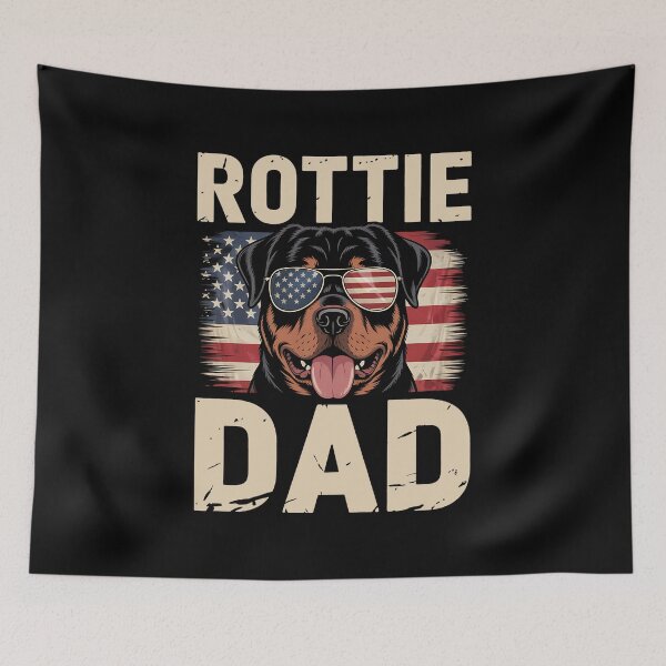 Item preview, Rottie Dad Dog Fathers Day Patriotic Rottweiler Dog USA Flag designed and sold by BakeryDozen.