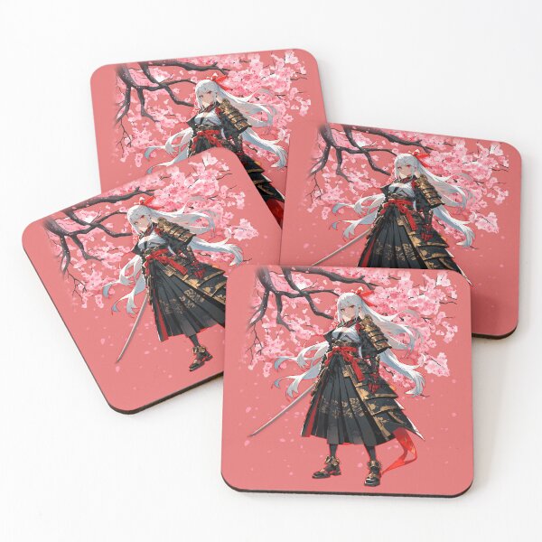Item preview, Onna Bugeisha Under Cherry Blossom Tree – Anime Samurai Art designed and sold by Born to Isekai.