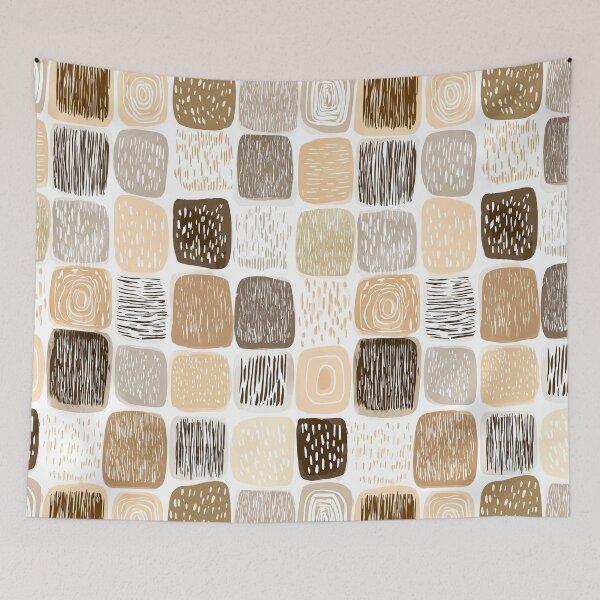 Item preview, Japandi Influence with Beige Square Repetition designed and sold by Piotrek0001.