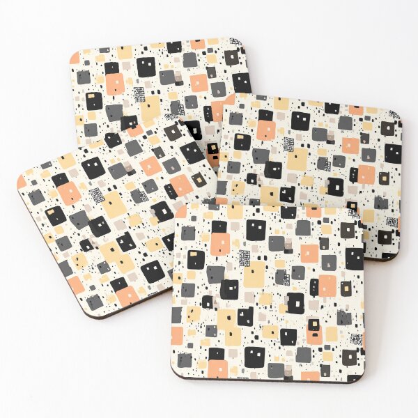 Item preview, Soft Beige Squares with Japandi Natural Order designed and sold by Piotrek0001.