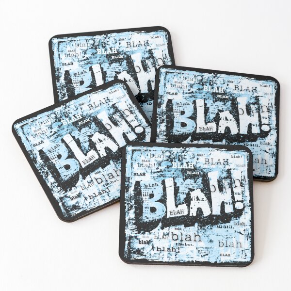 Item preview, Blah!, blue graffiti style graphic, pop-art vibe designed and sold by silent-violin.