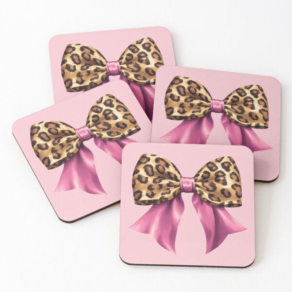 Item preview, Pink and Brown Cheetah Satin Bow – Cute Animal Print Glam designed and sold by EmeraldeaArt.