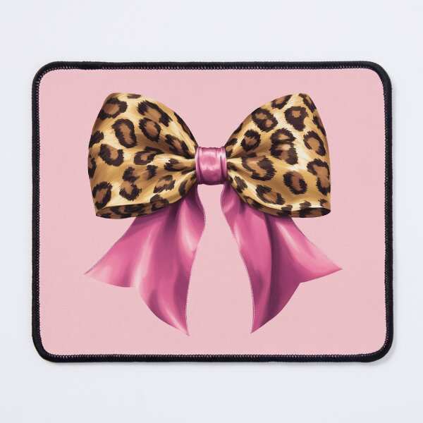 Item preview, Pink and Brown Cheetah Satin Bow – Cute Animal Print Glam designed and sold by EmeraldeaArt.